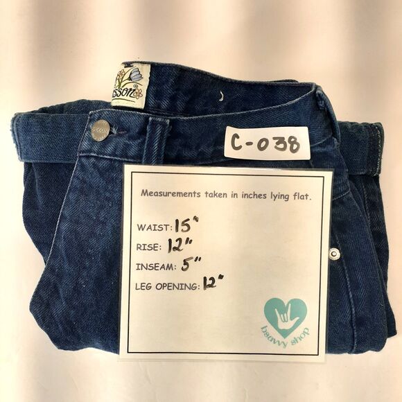 Sasson Hi Waist Mom Pleated Rolled Hemmed Denim Shorts Size 12 Dark Blue - Picture 2 of 10